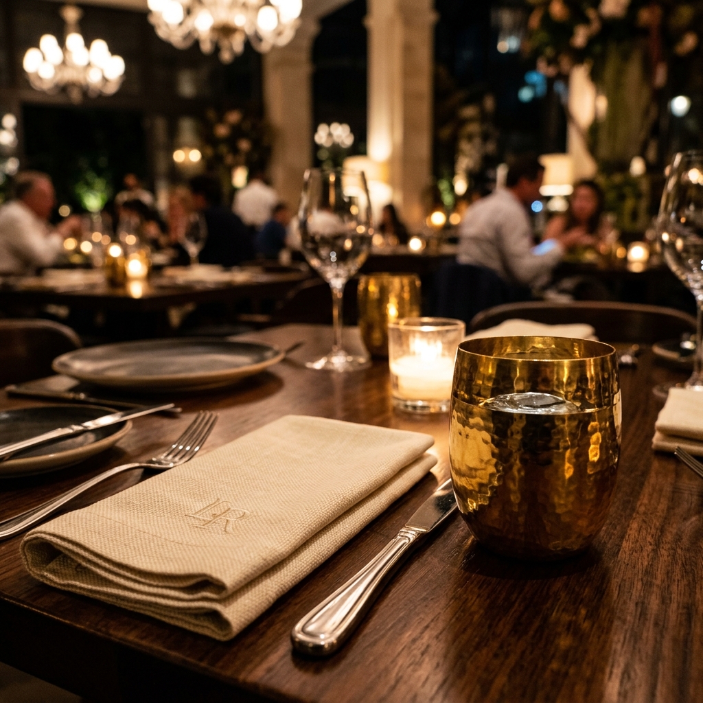 Luxury restaurant dining table